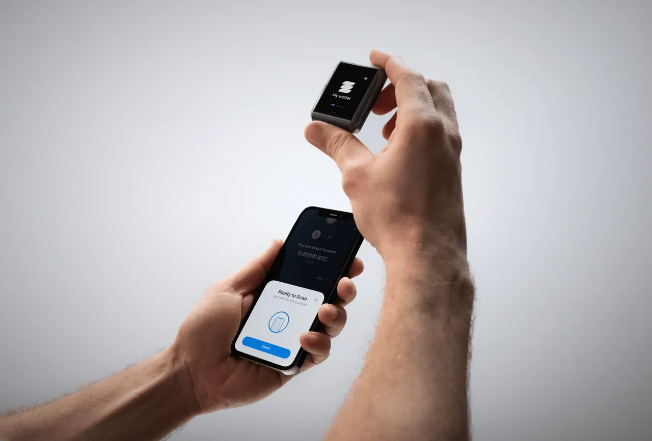 Tap to sign. Every transaction is confirmed on the device, over encrypted NFC.