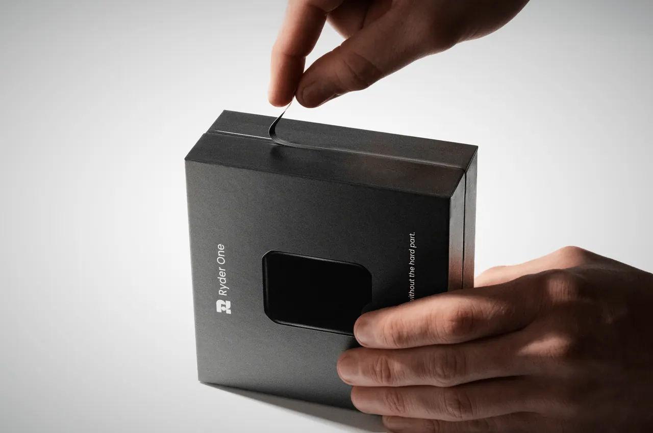 Opening the box.