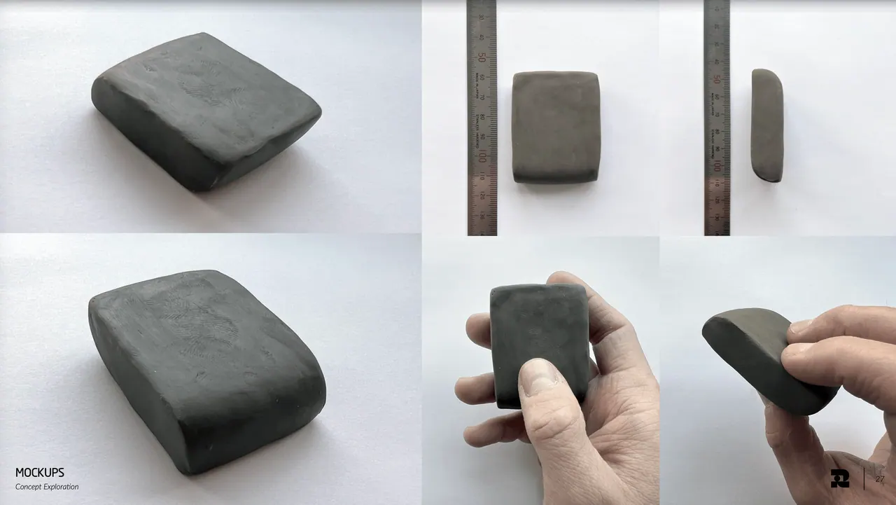 Foam mockups to lock the volume and how it sits in the hand.