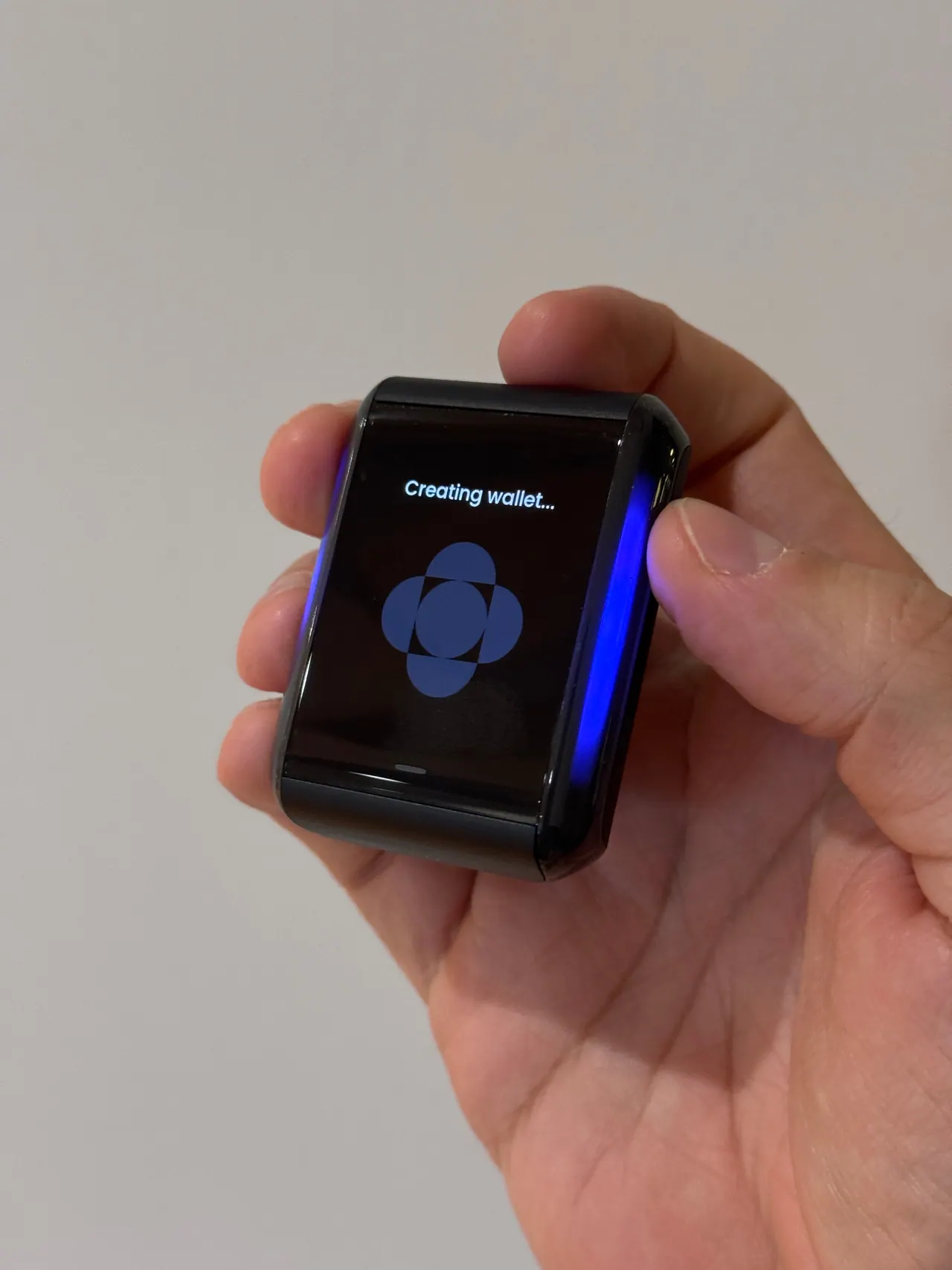 On-device flow: creating a wallet.