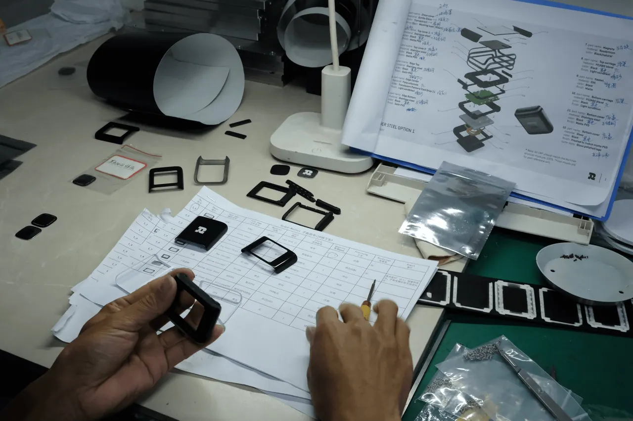 Measuring first parts against the drawings.