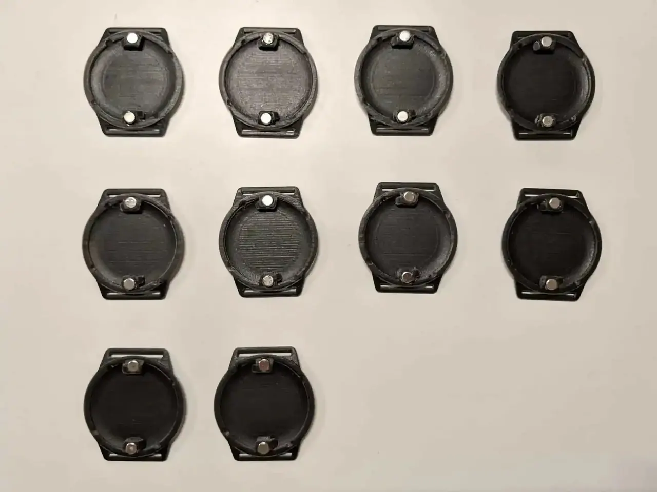 One mechanical part, 9 variants. It took around 30 iterations to get there.