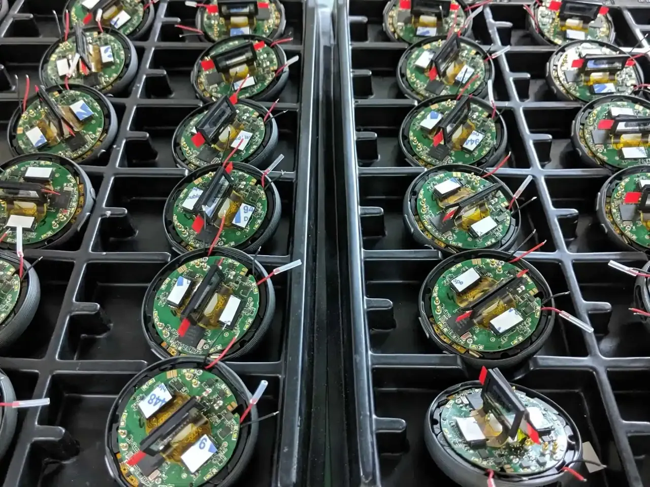 First build of boards placed in their casings.