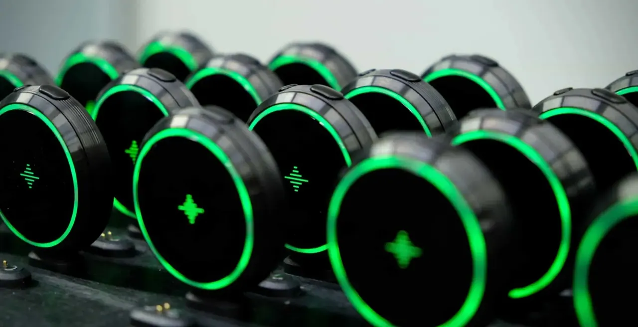 Devices charging on the line.