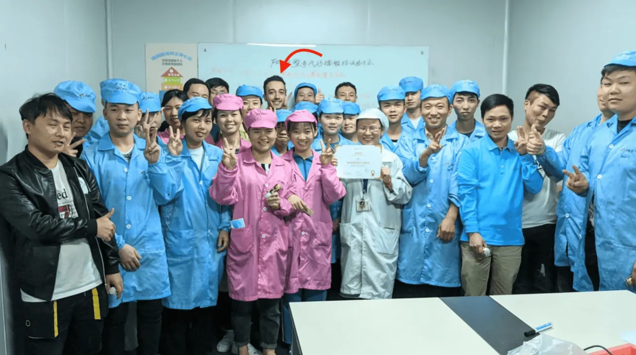 Our line operators celebrating the first shipment.