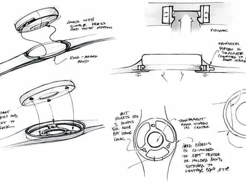 1. First drawings taking into account the dimensions of key electronic components