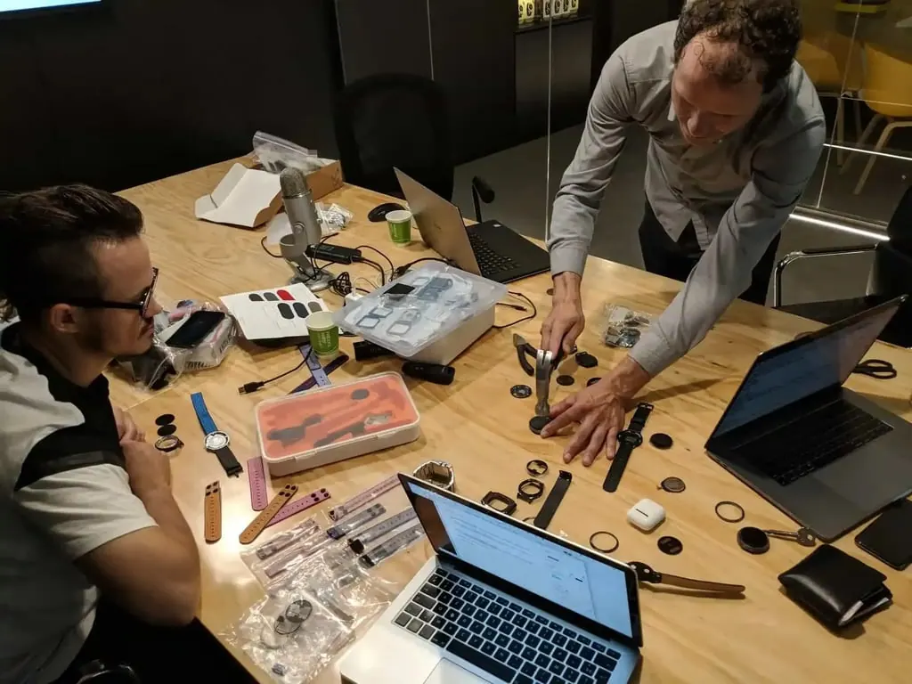 Our mechanical and industrial designers testing different materials